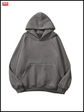 Oversized Fleece Letter Print Hoodie with Kangaroo Pocket